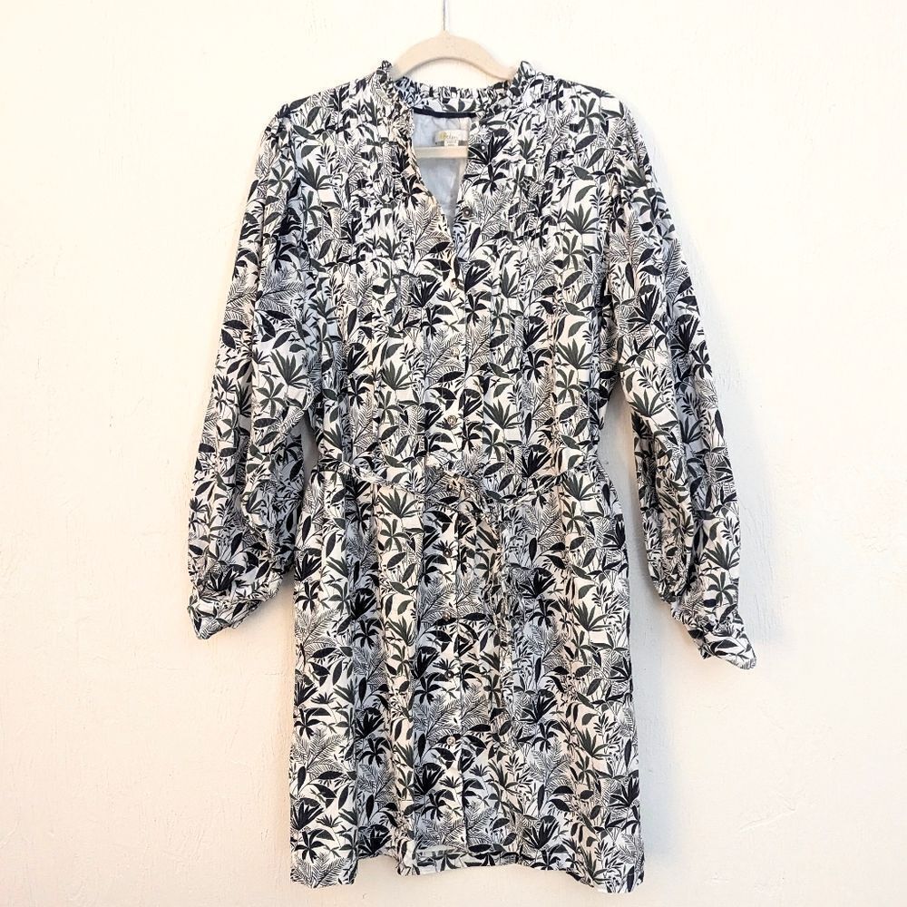 Boden Floral Black and White Dress